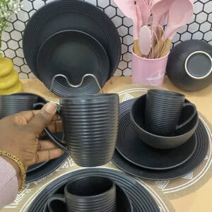 16pcs Spiral black Dinner Set