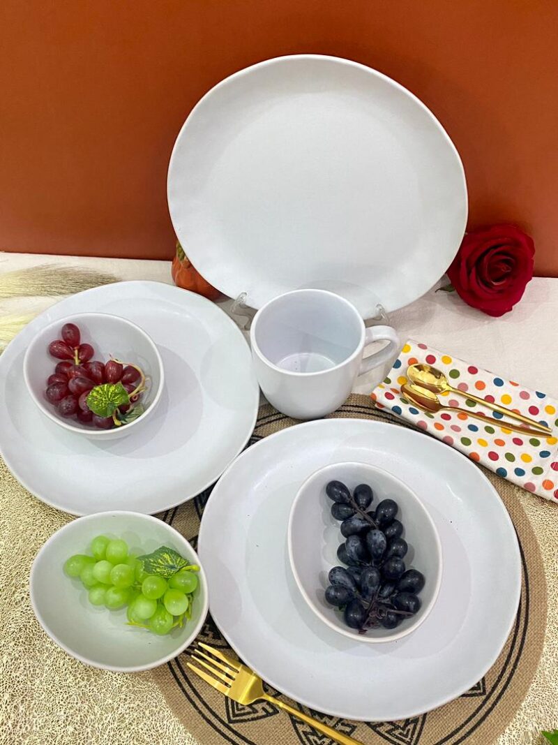12pcs Irregular white Dinner Set