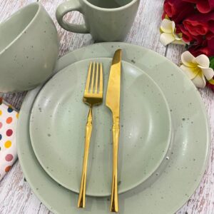 16Pcs Speckled Mint Dinner Set