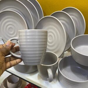 16pcs Spiral grey Dinner Set