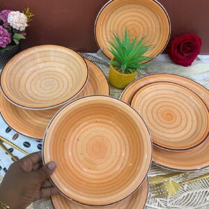 18pcs Ripple orange Dinner Set