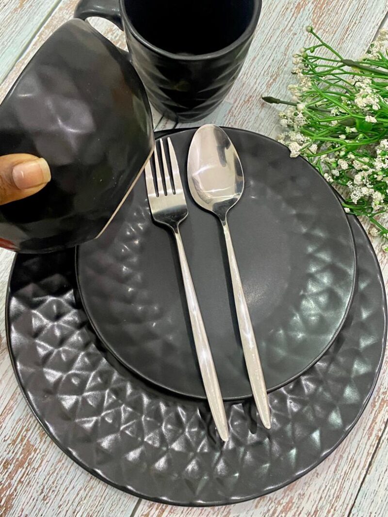 Pyramid Black Dinner Set