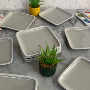 Square side plate grey