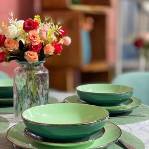 18pcs Mixed green Dinner Set