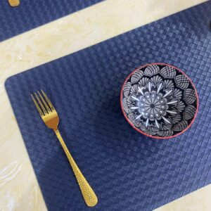 Leather placemat - blue