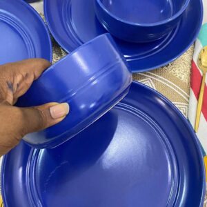 12pcs Line blue Dinner Set