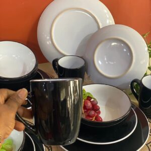 16pcs Mixed black and white Dinner Set