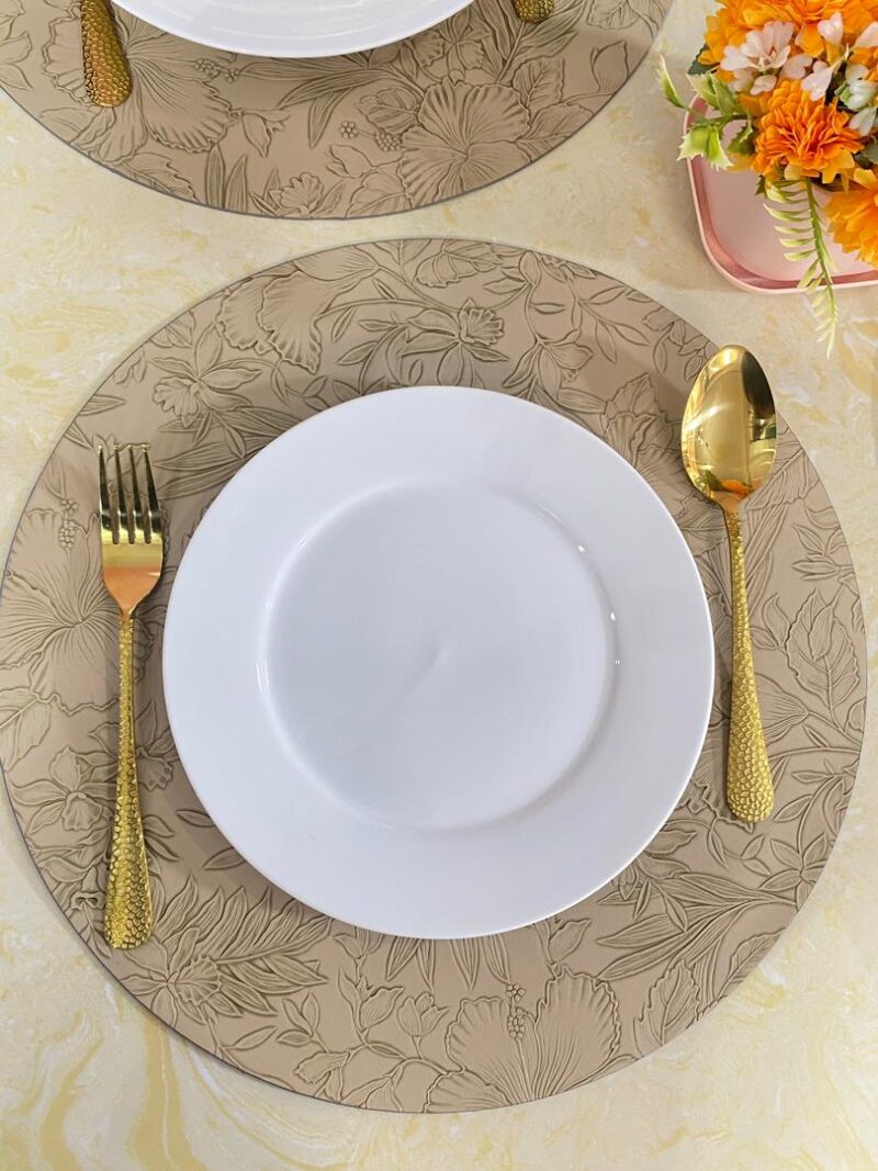 Round placemat - carton brown
