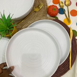 10.5in white rippled single plate