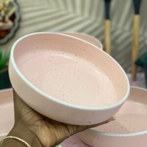 8.5in peach speckled bowl