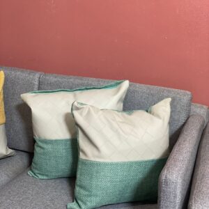 Throw pillow -fabric leather mint