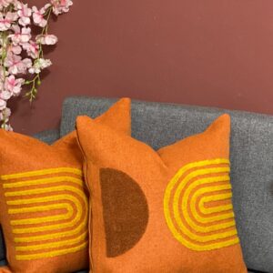 Throw pillow - woven orange
