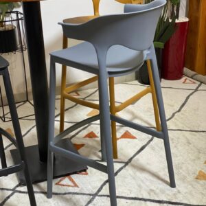 Open curved back barstool- grey