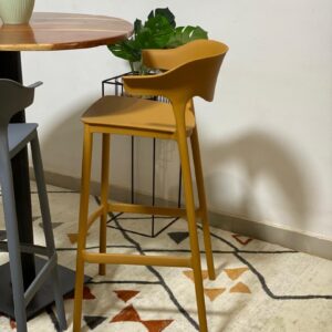 Open curved back barstool - mustard