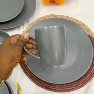 16pcs Plain grey Dinner Set