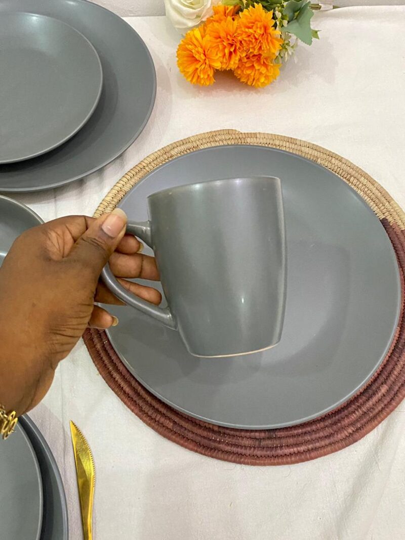 16pcs Plain grey Dinner Set