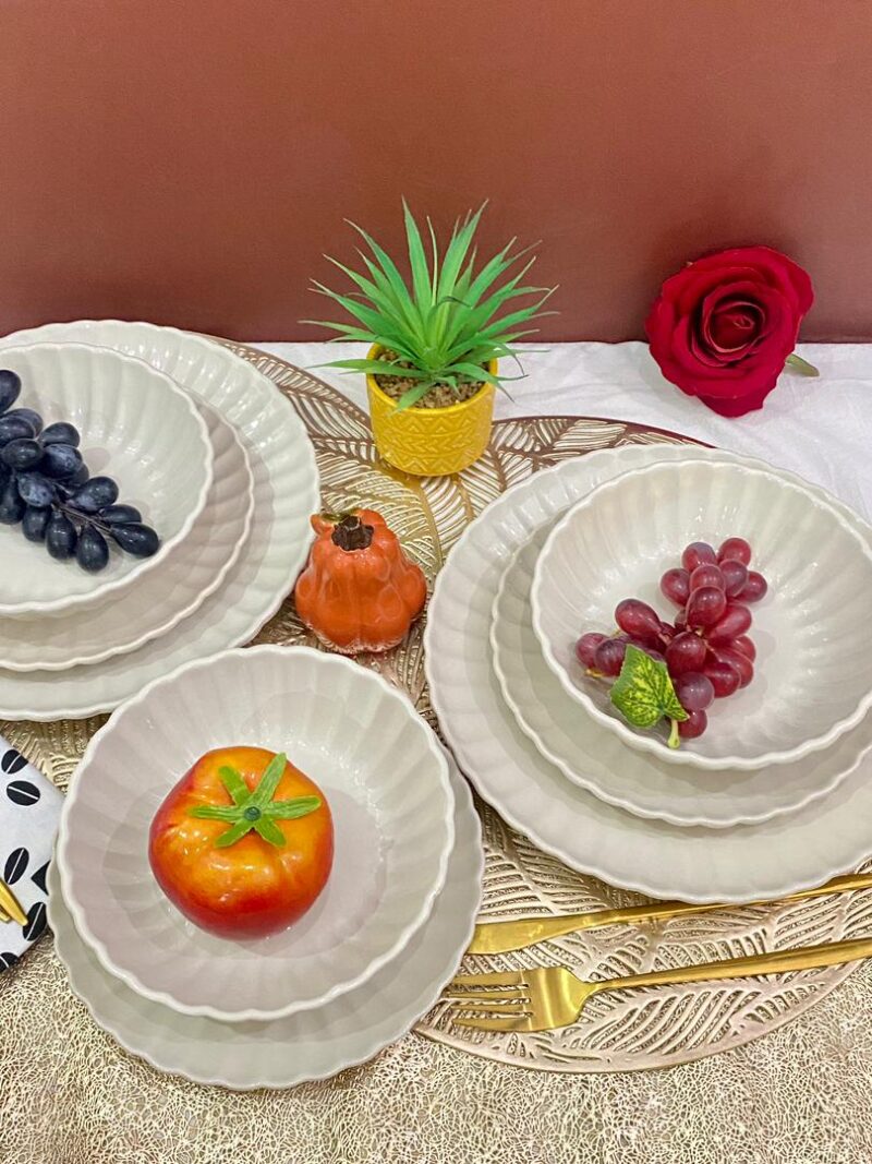 12pcs Shell cream Dinner Set