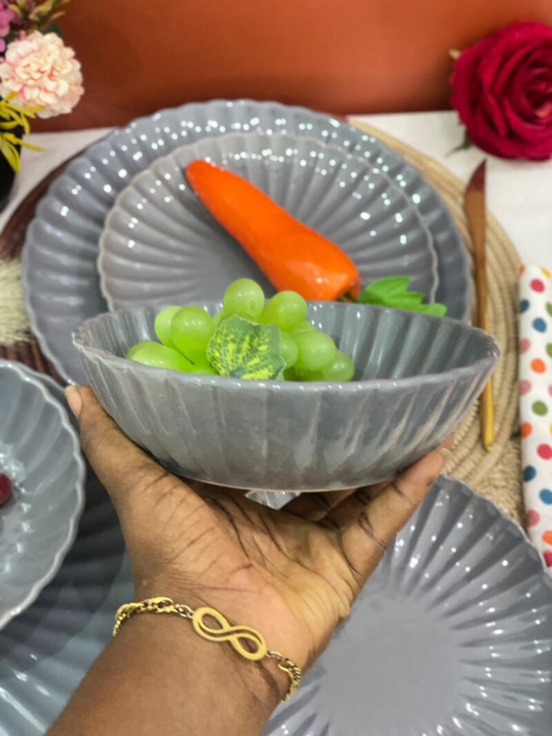 12pcs Shell grey Dinner Set