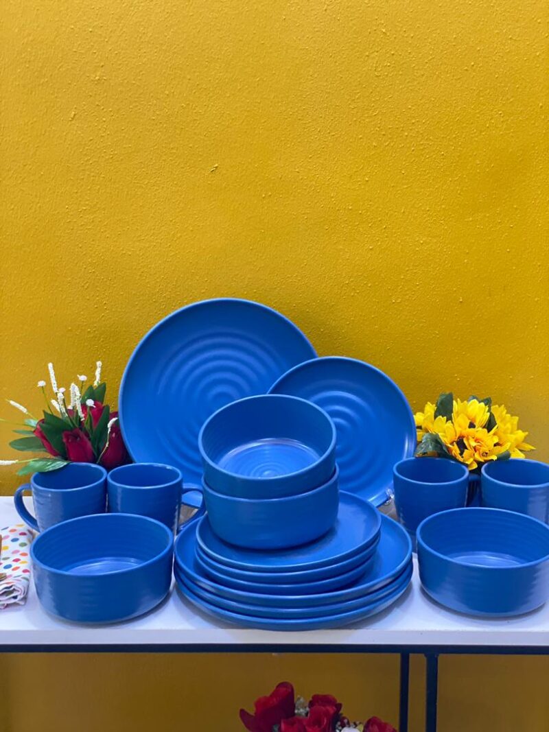 16pcs Spiral blue Dinner Set